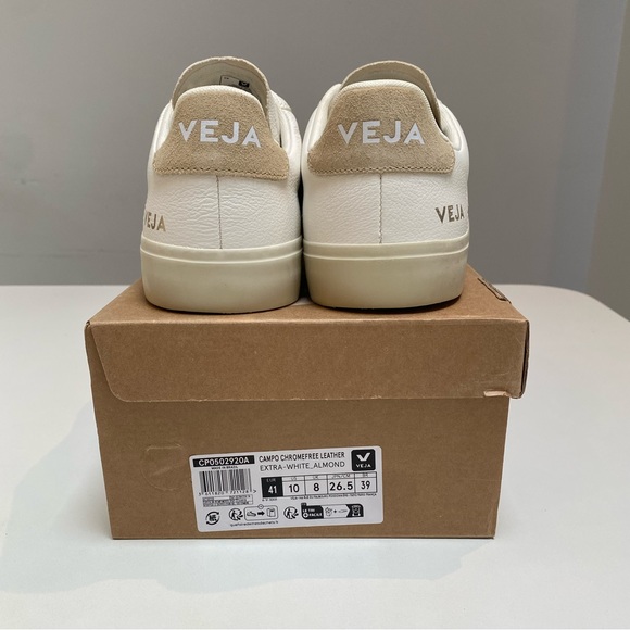 Veja Campo Leather Sneaker in White/Almond sz 41EU/10US New in Box - Picture 7 of 8